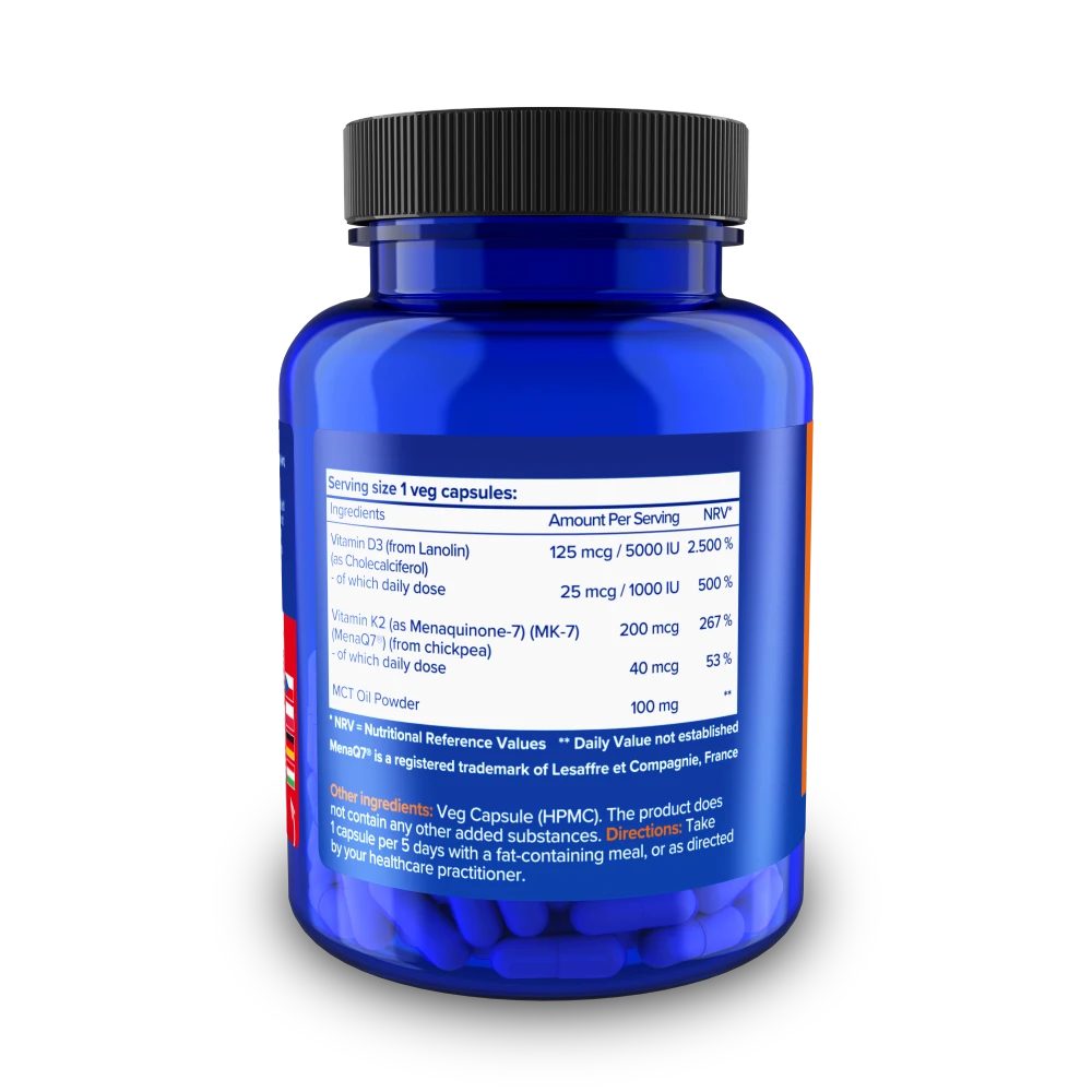 NATIOS Vitamin D3 & K2 MK-7 5000 IU